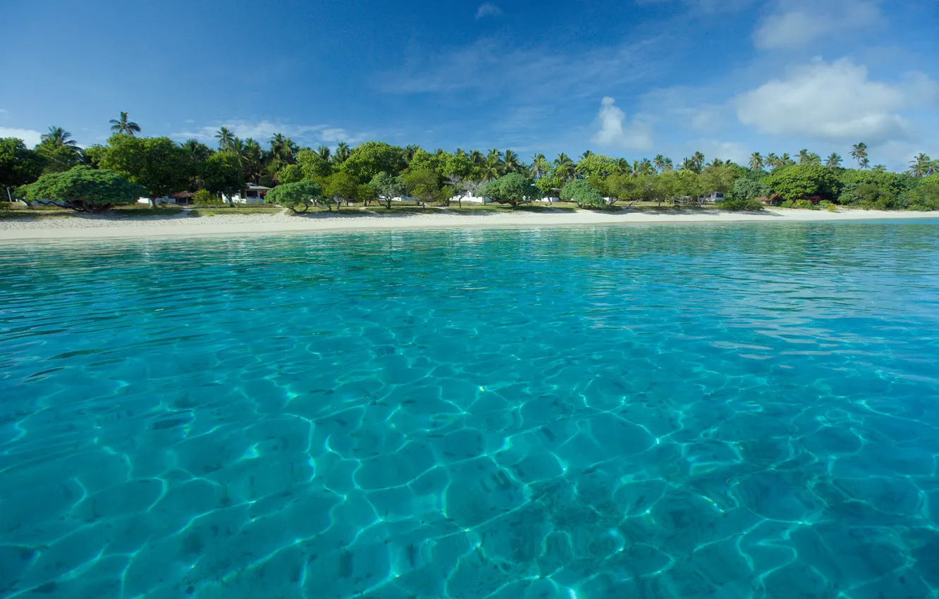 Фото обои вода, тропики, океан, побережье, Tonga, Robinson Crusoe Island