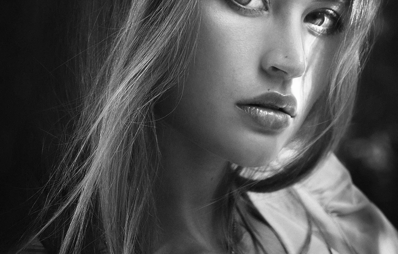 Фото обои портрет, light, girl, style, portrait, Alisa, blackandwhite, Kerry Moore