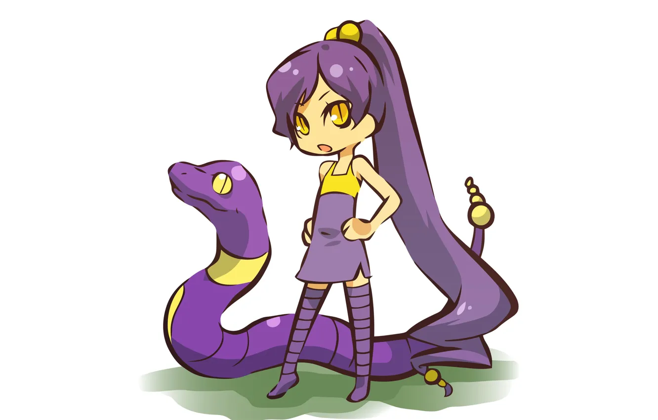 Фото обои змея, девочка, girl, snake, косплей, покемон, pokemon, Эканс