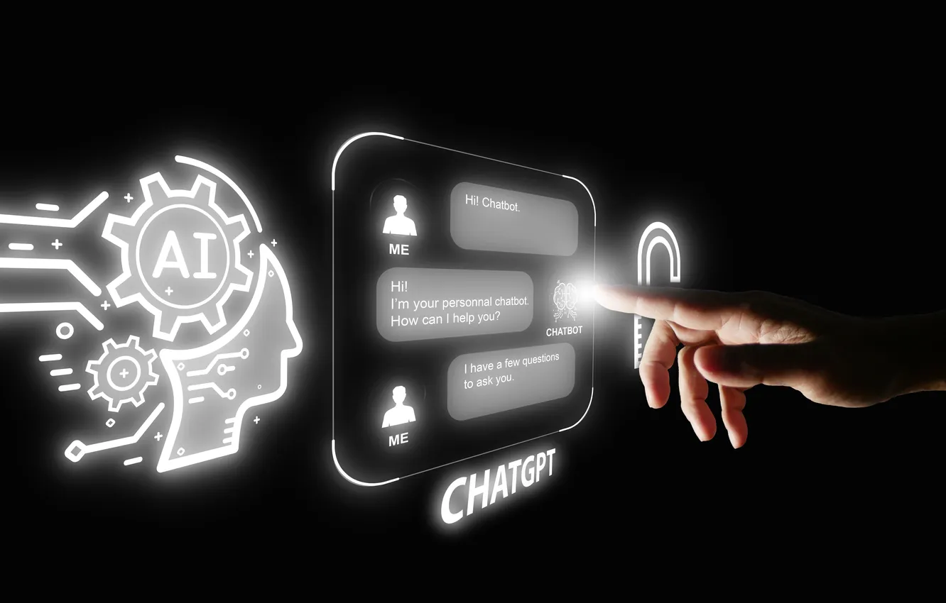 Фото обои robot, modern, business, artificial, chat, intelligence, gpt