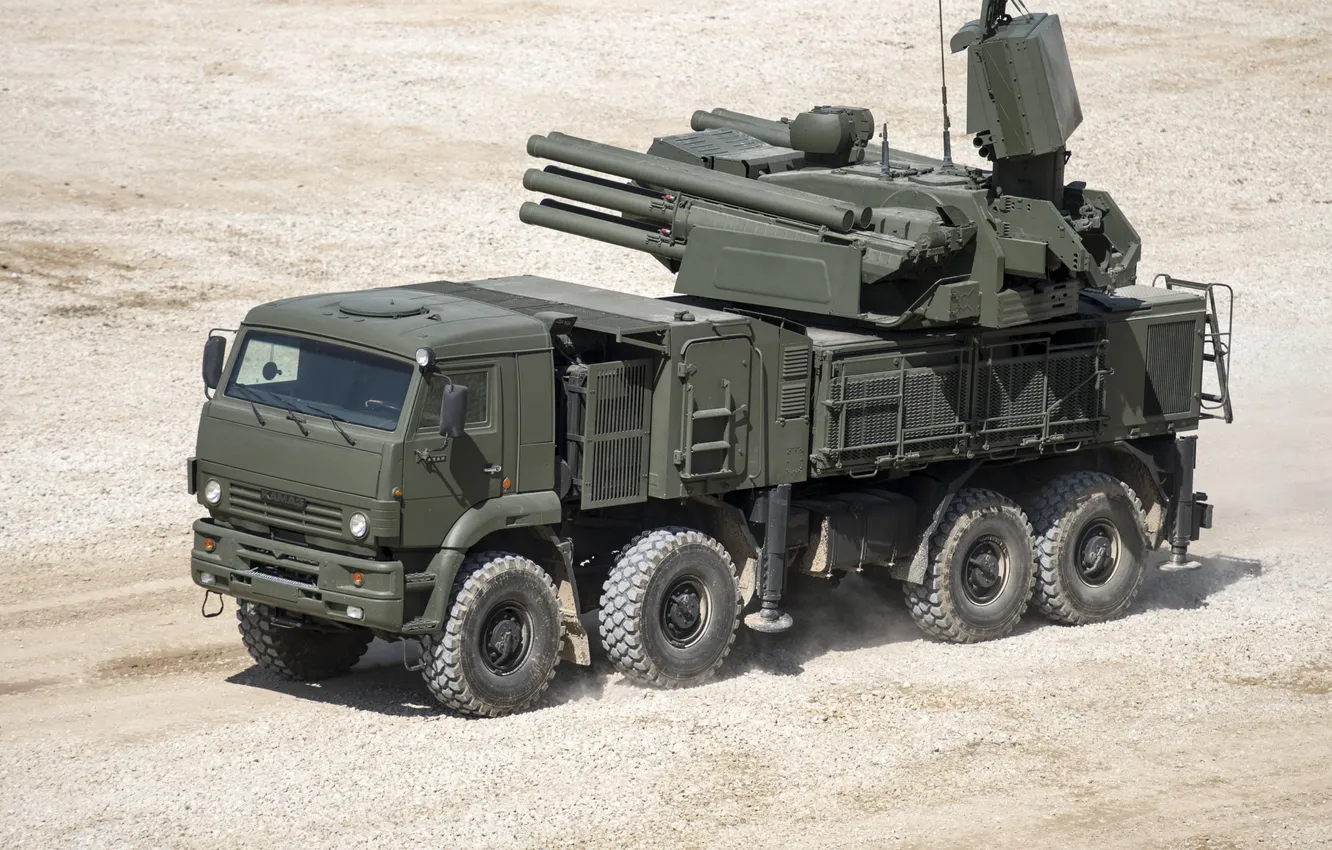 Фото обои Грузовик, Kamaz, Truck, Панцирь-С1, ЗРК, Pantsir-S1