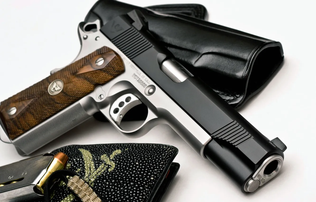 Фото обои пистолет, оружие, wilson, кобура, custom, 1911, Combat, Supergrade