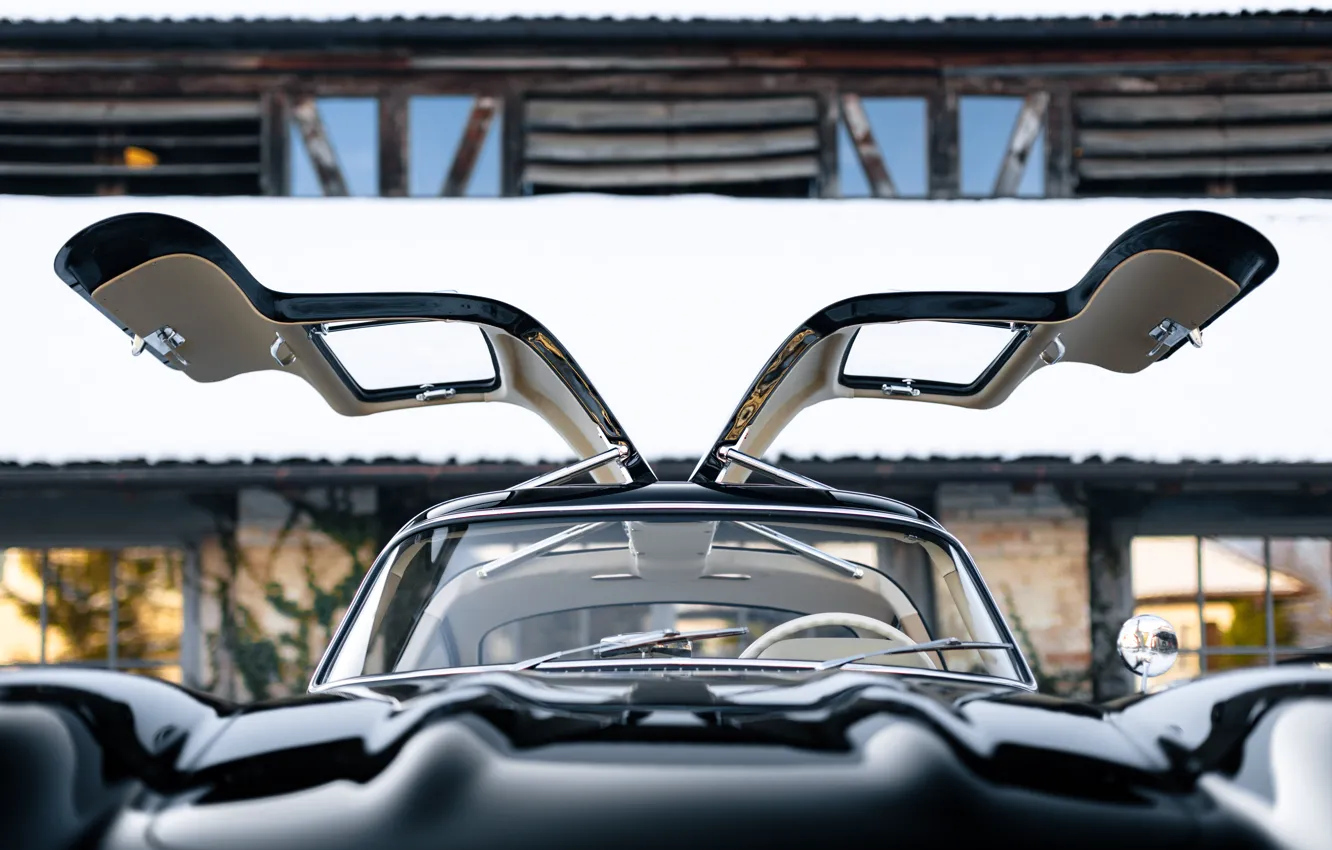 Фото обои Mercedes-Benz, close-up, 300SL, Mercedes-Benz 300 SL, Gullwing, doors