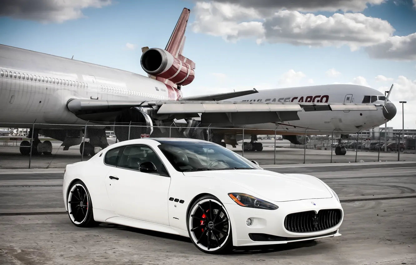 Фото обои Maserati, white, vossen, Granturismo