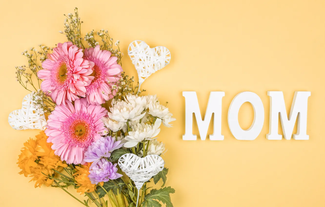 Фото обои цветы, букет, праздники, День Матери
