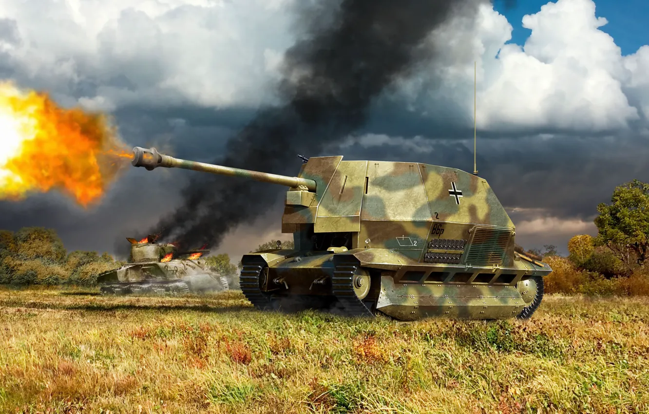Фото обои САУ, Истребитель танков, Вермахт, Marder I