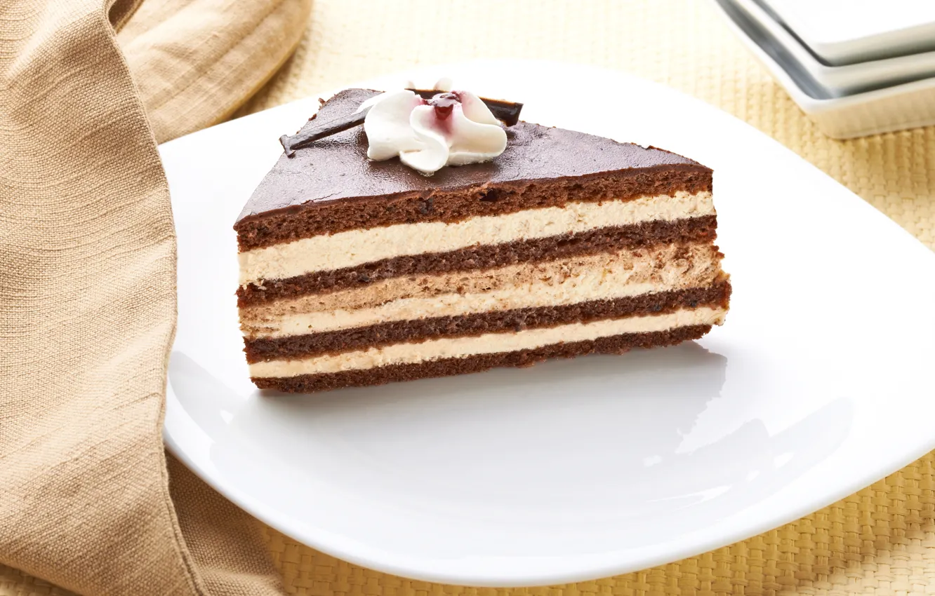 Фото обои шоколад, тарелка, сладости, торт, пирожное, крем, десерт, сладкое