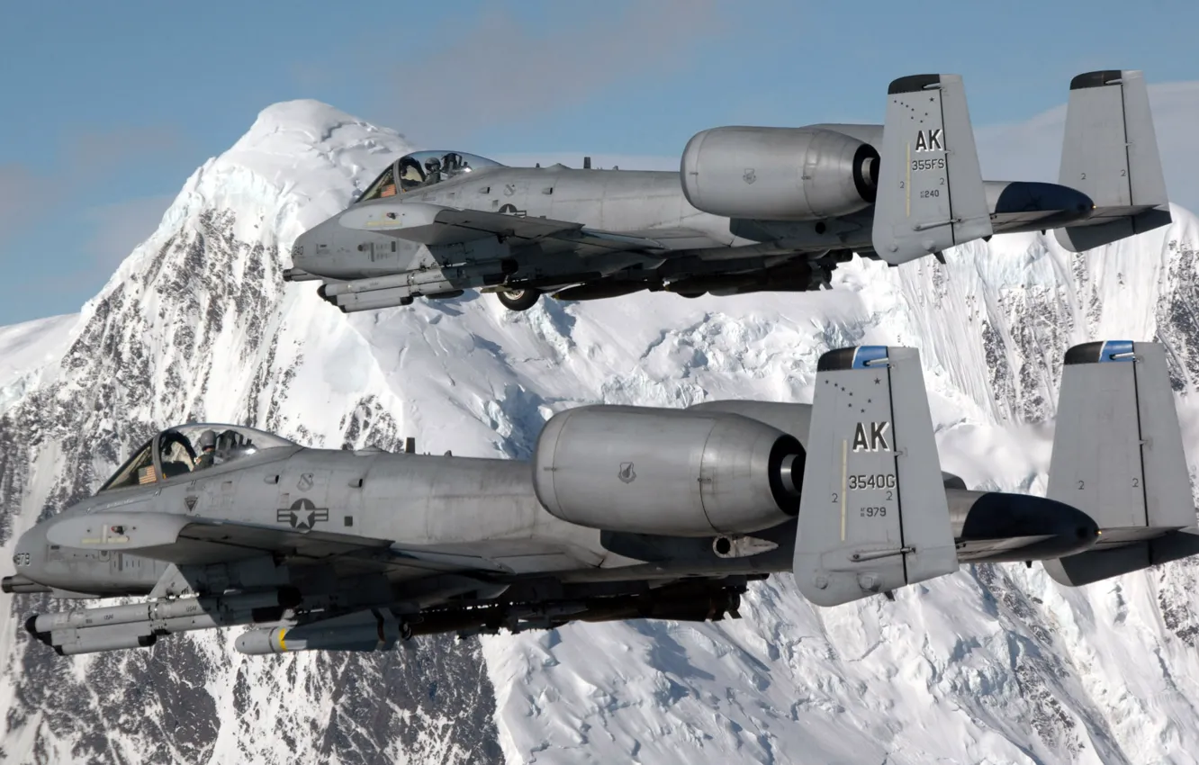 Фото обои горы, пара, полёт, A-10, штурмовики, Thunderbolt II