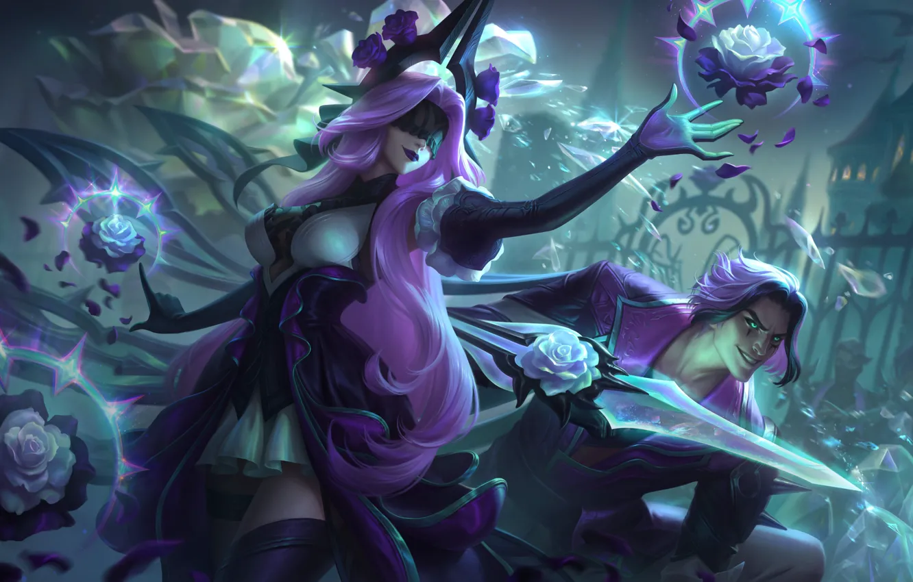 Фото обои Art, League of Legends, Skin, LoL, Syndra, Withered Rose