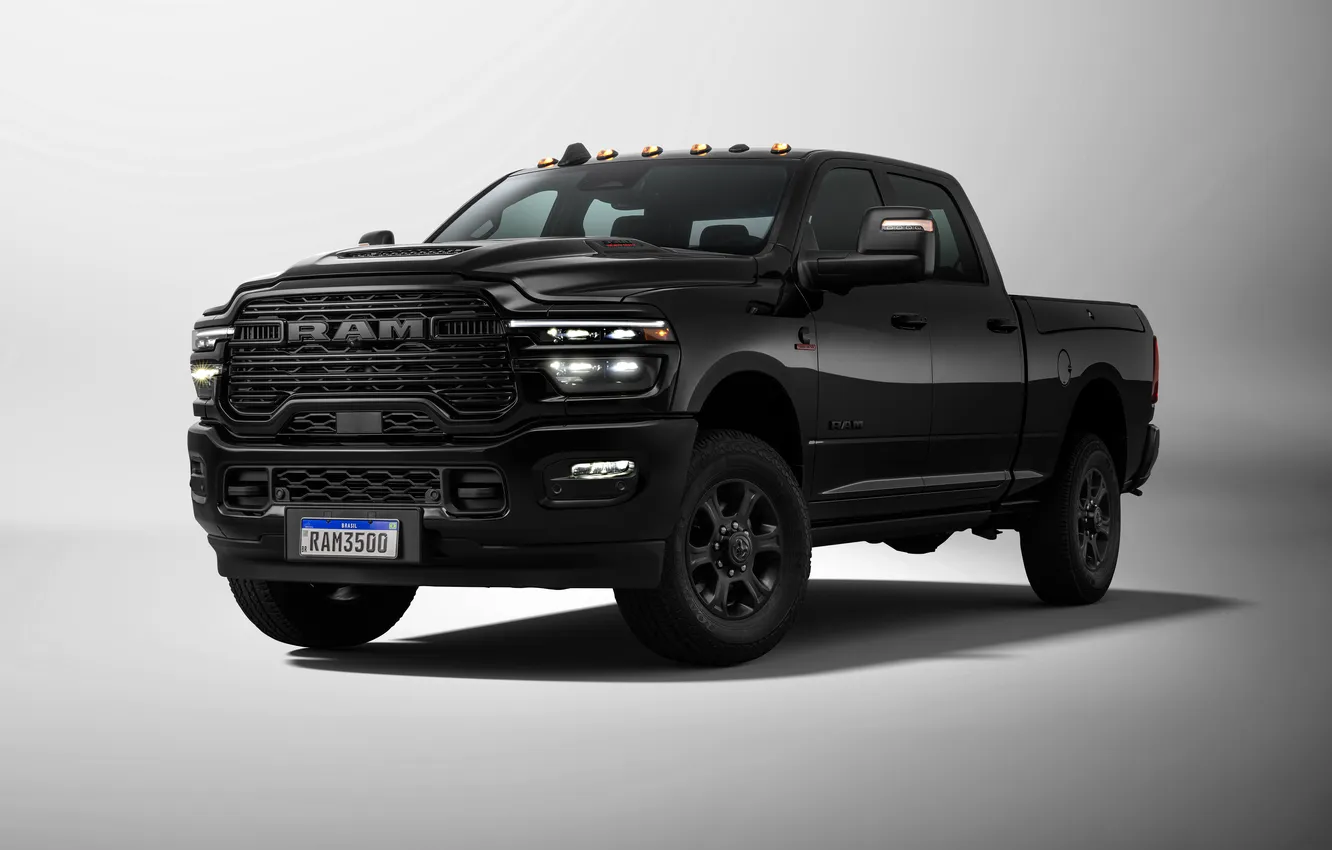 Фото обои Пикап, Night Edition, Мощь, Ram, Crew Cab, 2025, Ram 3500 Laramie, Ram 3500 Laramie Night …