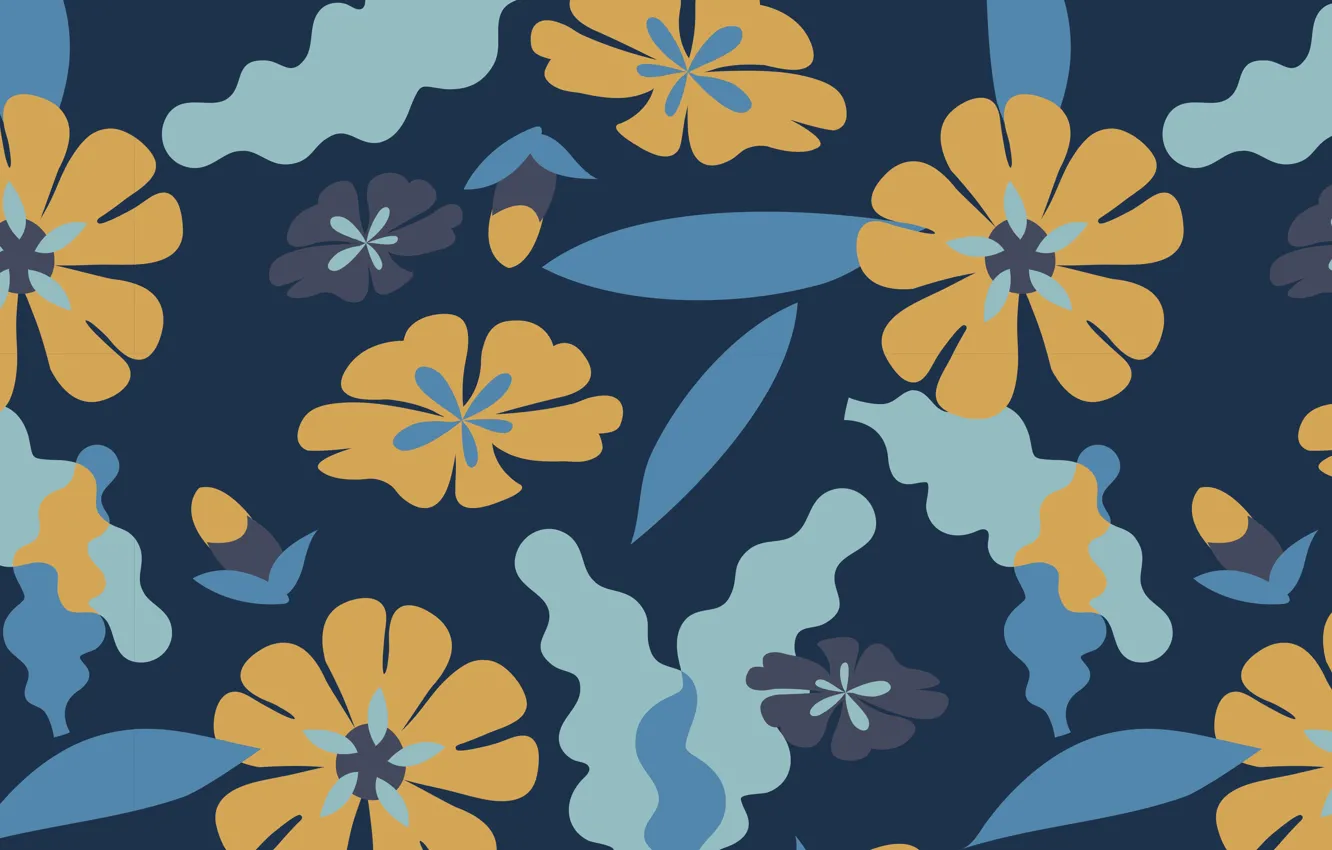 Фото обои цветы, синий, фон, текстура, pattern, floral