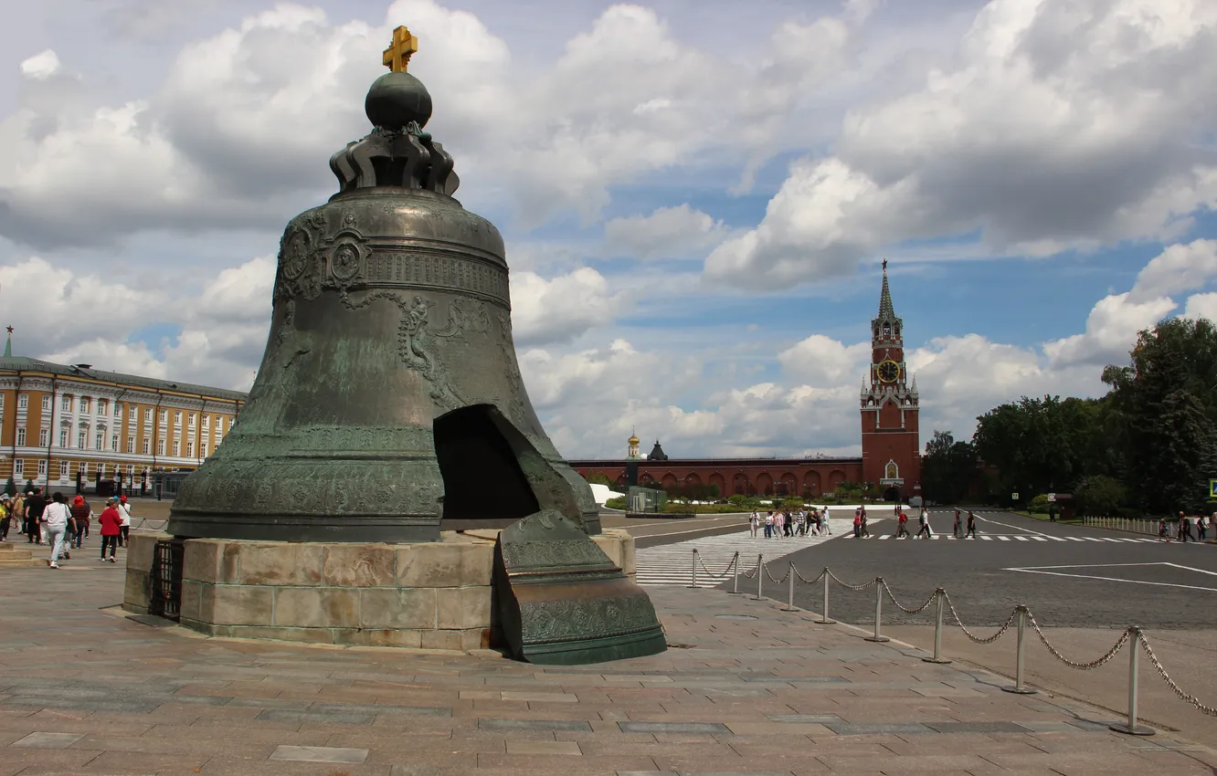 Фото обои Москва, Россия, Ивановская площадь, Памятник, Бронза, 1733, Царь-колокол, Достопримечательность