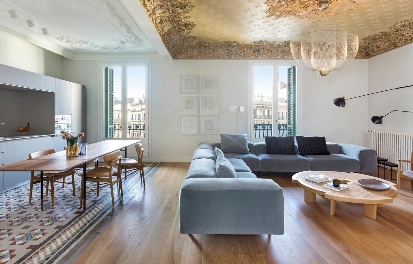 Фото обои интерьер, кухня, гостиная, столовая, by Estudio Vilablanch, Casa Burés