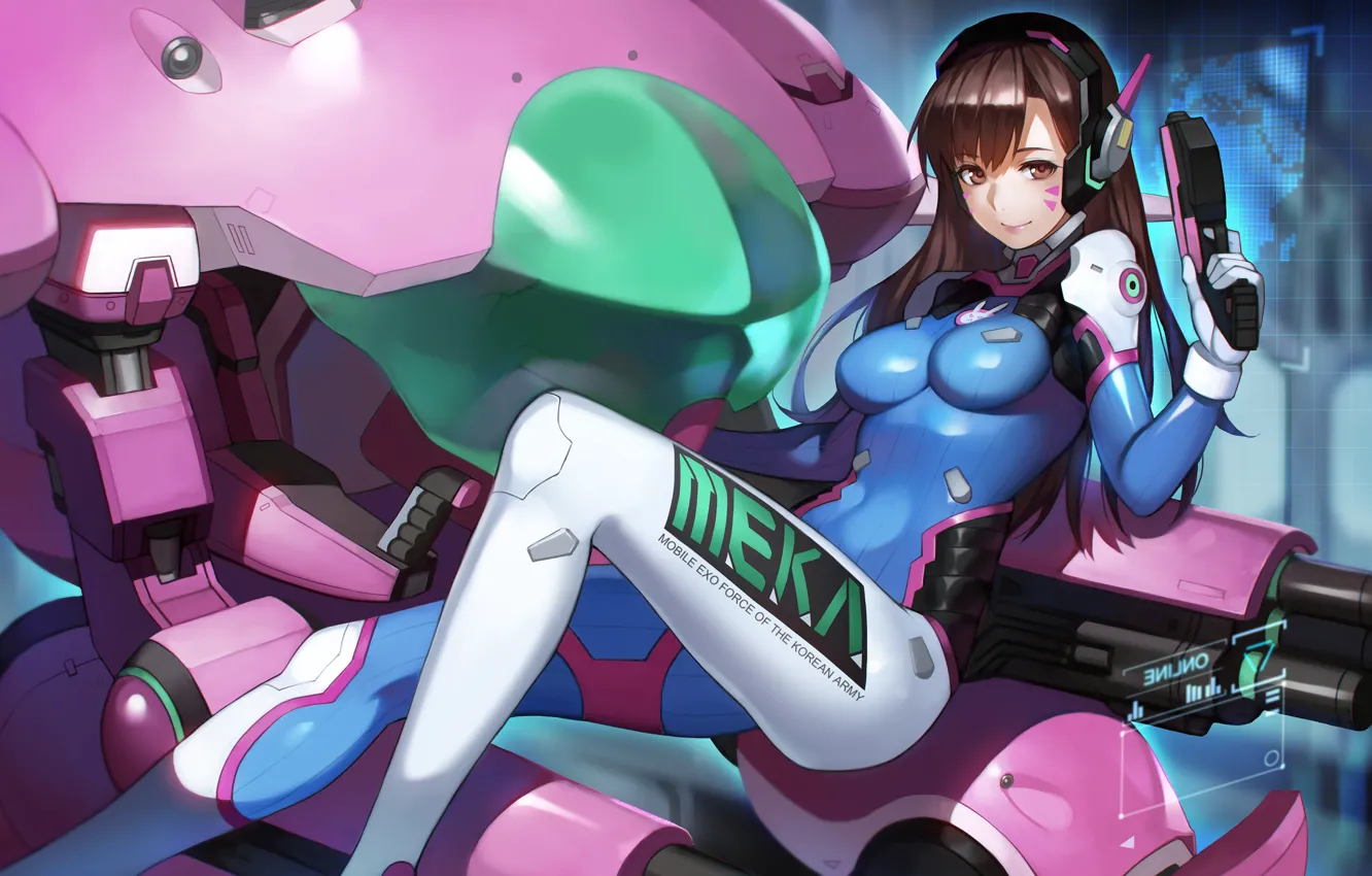 Фото обои mecha, games, Overwatch, D.Va