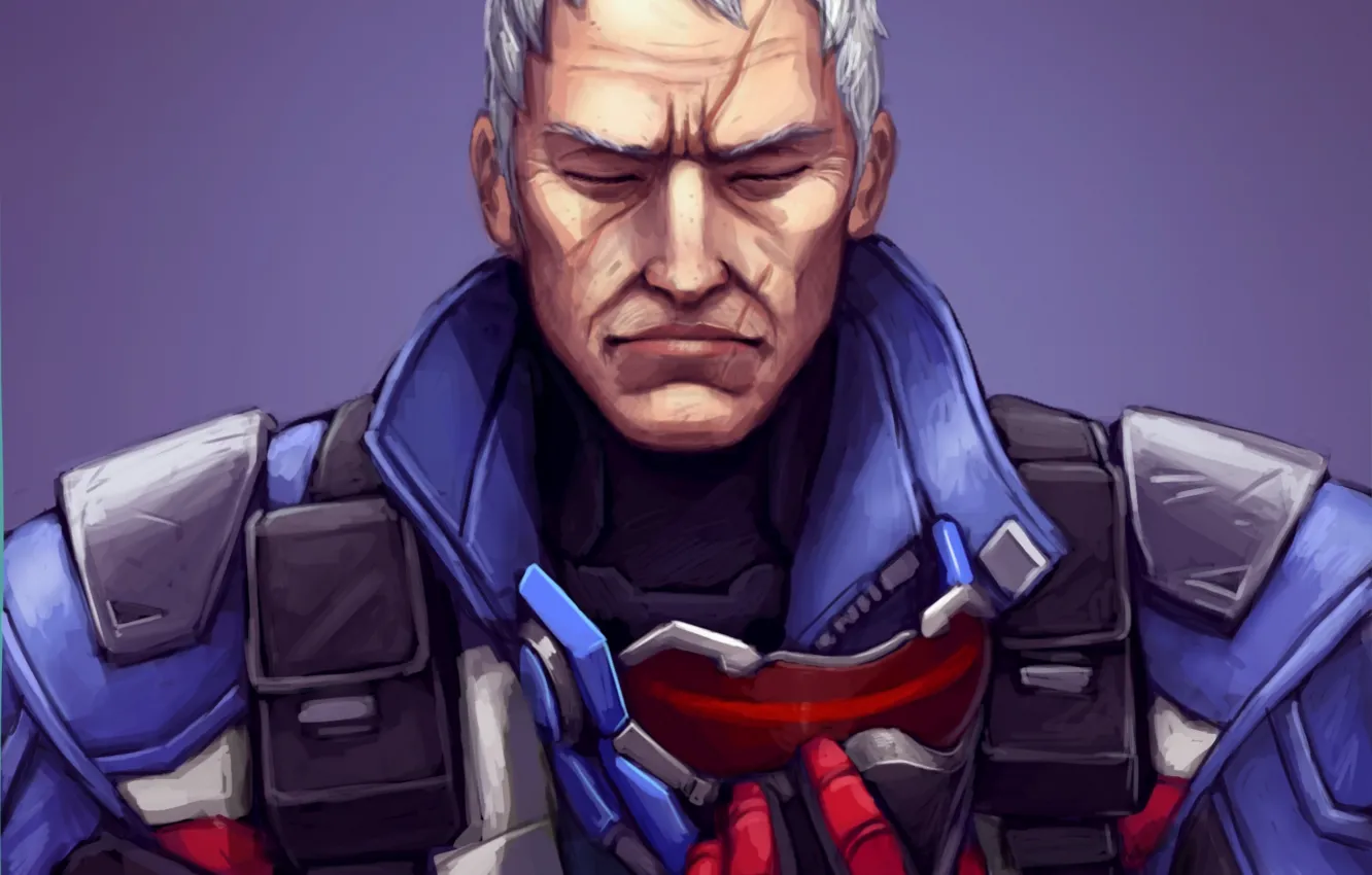 Фото обои лицо, маска, солдат, blizzard, overwatch, Jack Morrison, soldier 76