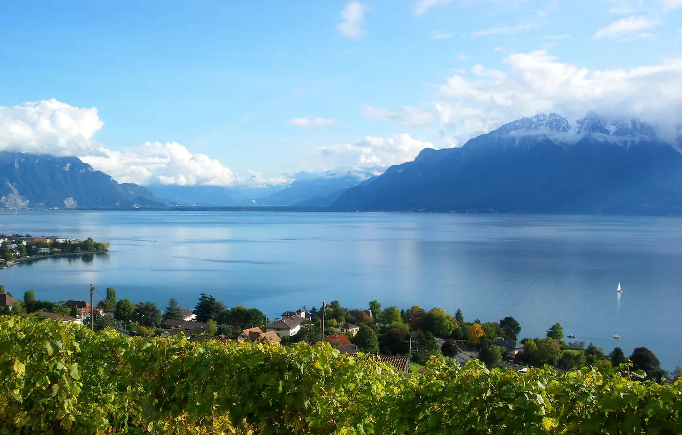 Фото обои пейзаж, горы, природа, озеро, фото, Швейцария