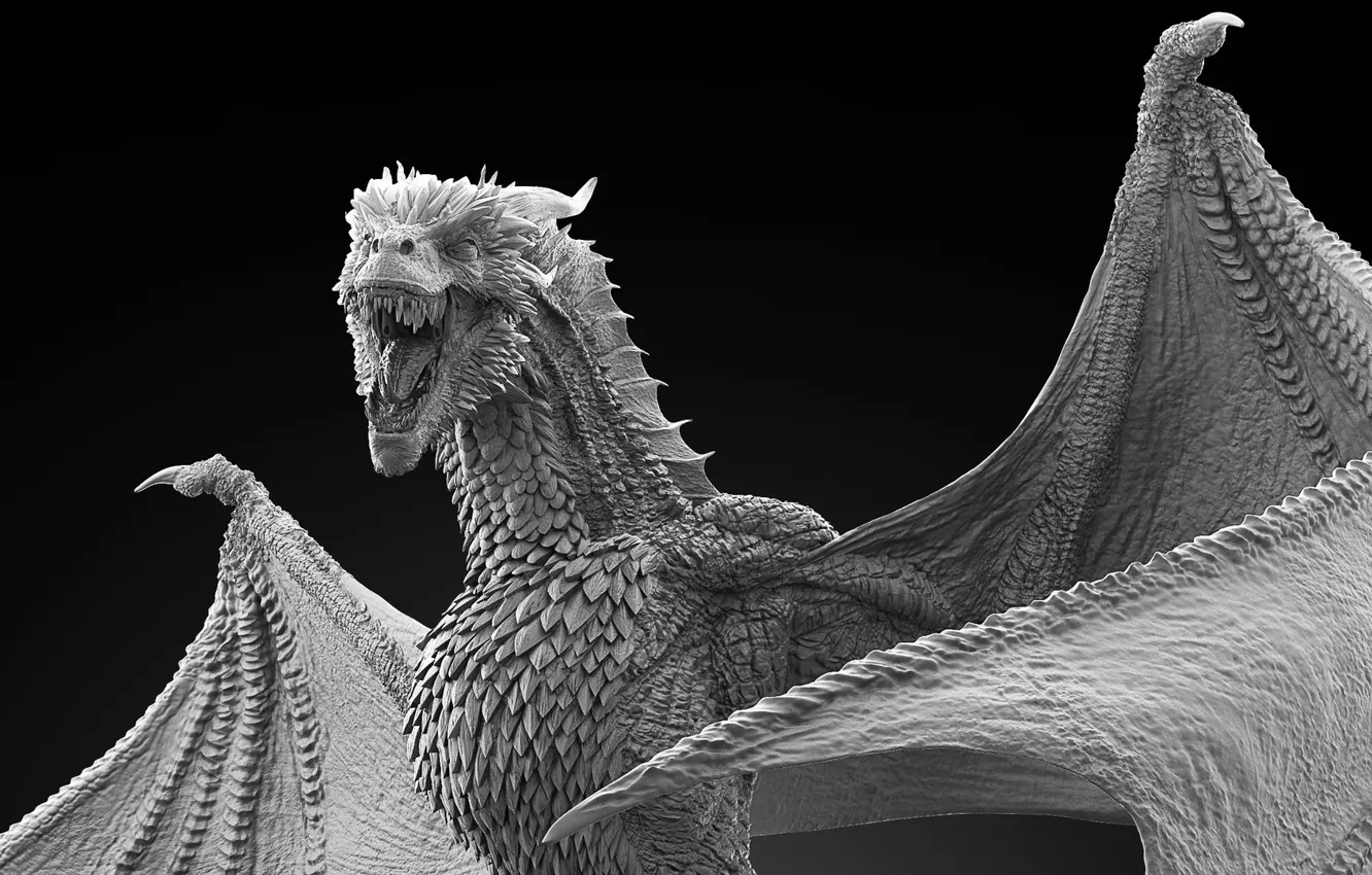 Фото обои фон, дракон, скульптура, dragon
