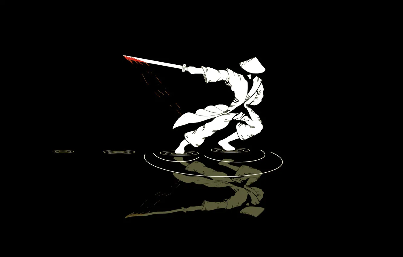 Фото обои art, samurai, drawing