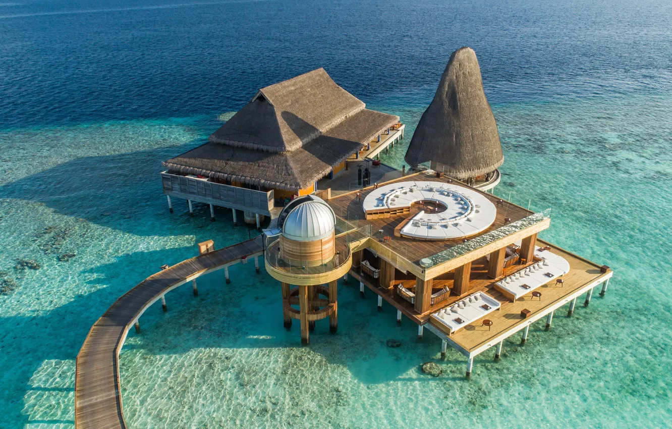 Фото обои океан, курорт, Мальдипы, Maldives Villa, Anantara Kihavah