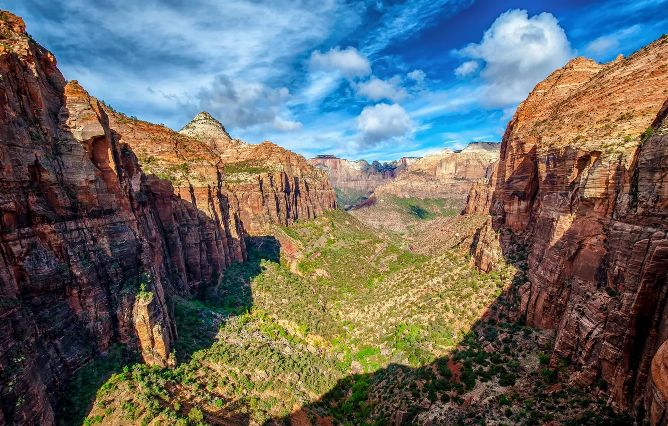 Фото обои горы, природа, высота, каньон, ущелье