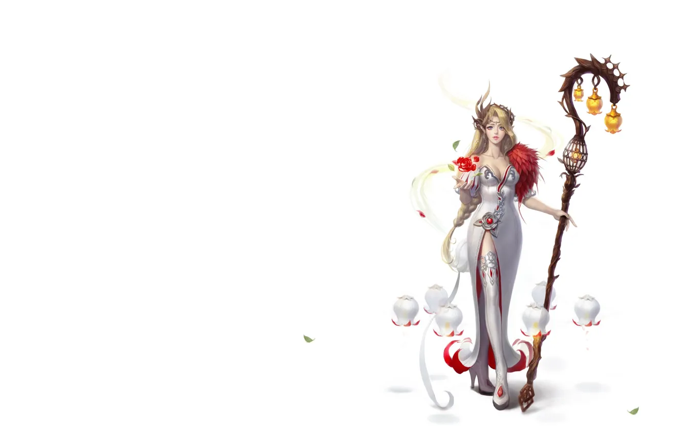 Фото обои девушка, фентези, магия, игра, арт, Goddess of the forest, Monable .