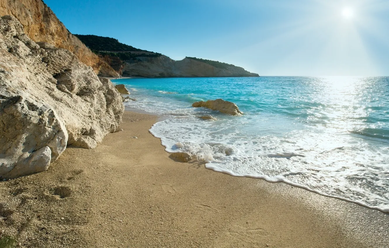 Фото обои песок, море, пляж, Греция, beach, sea, sand, Greece