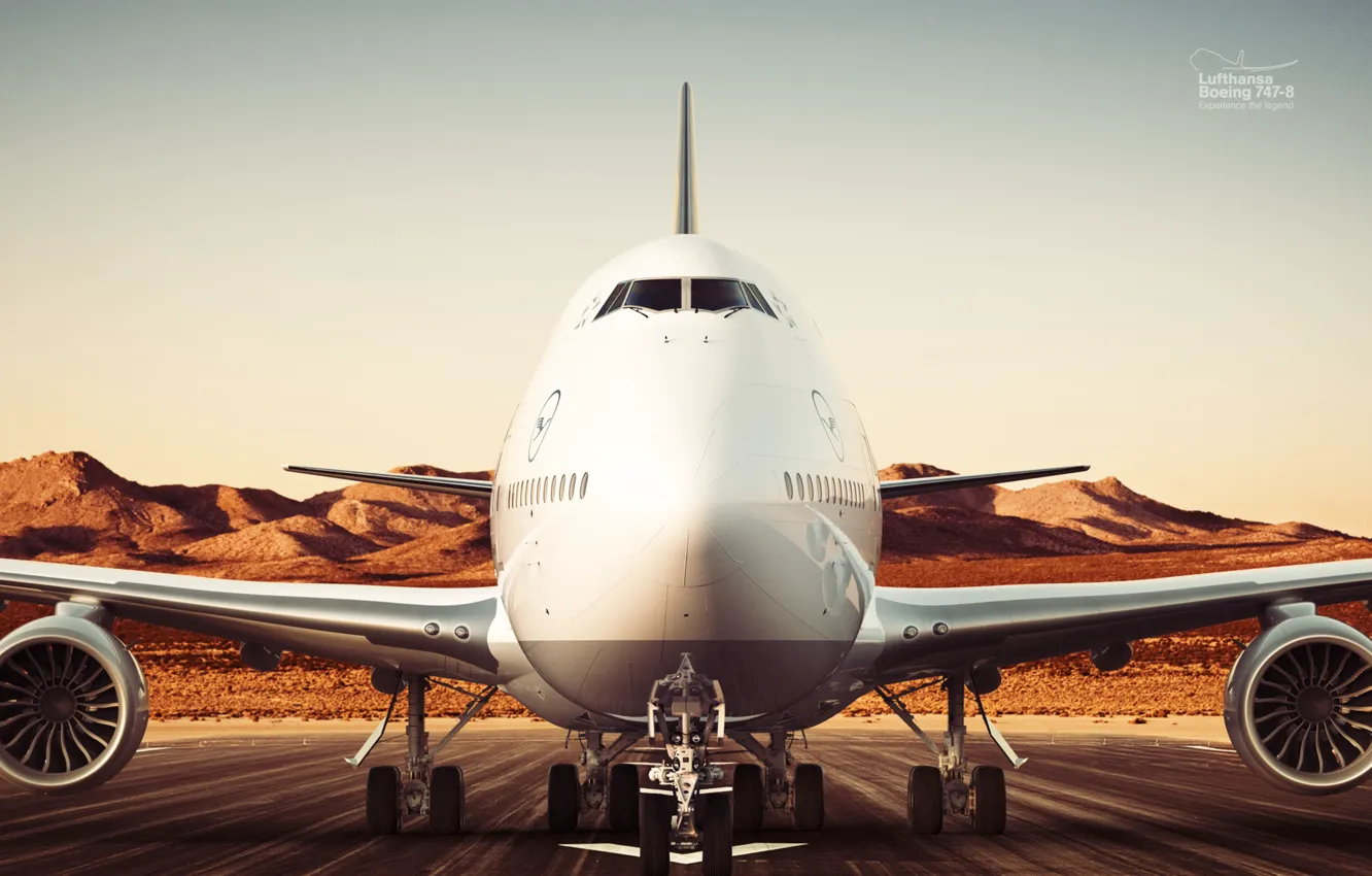 Фото обои Lufthansa, Boeing 747-8, Ганзейские авиалинии