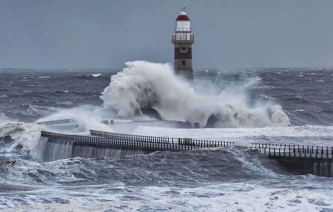 Фото обои шторм, маяк, storm, lighthouse, Daniel Springgay