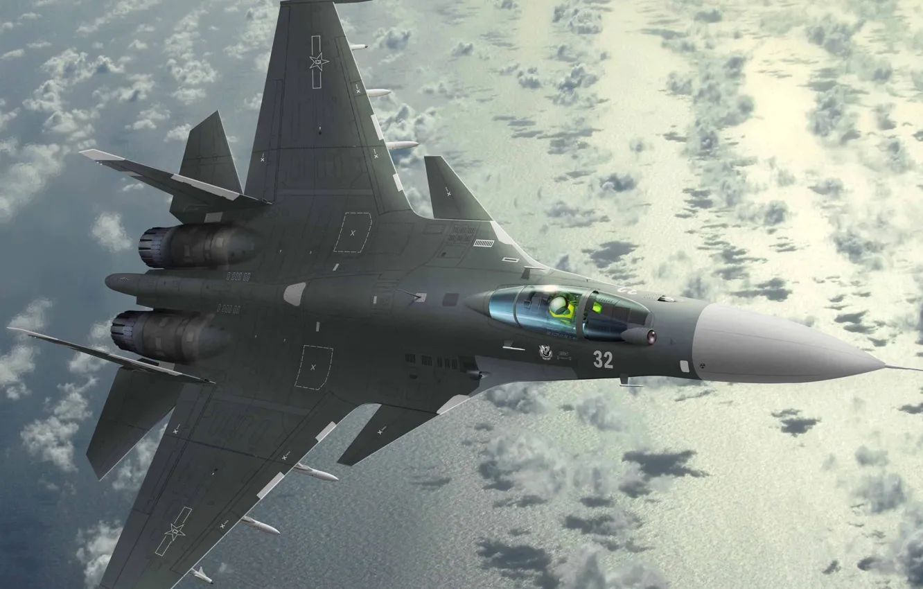 Фото обои Sukhoi, russian jet, Su-30, fighter plane
