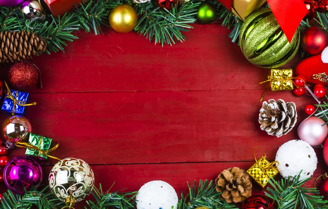 Фото обои украшения, шары, Новый Год, Рождество, Christmas, balls, wood, New Year