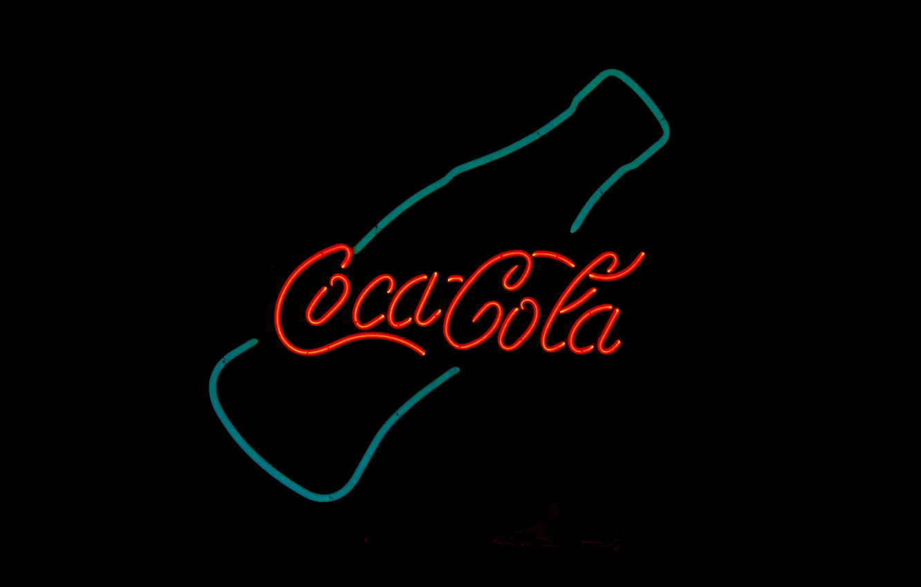 Фото обои неон, реклама, напиток, Coca-Cola, кока-кола