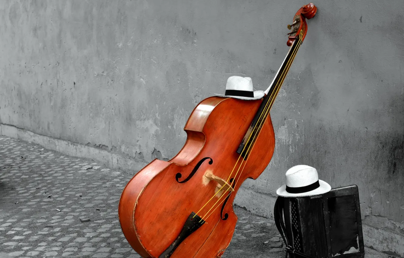 Фото обои музыка, улица, инструменты