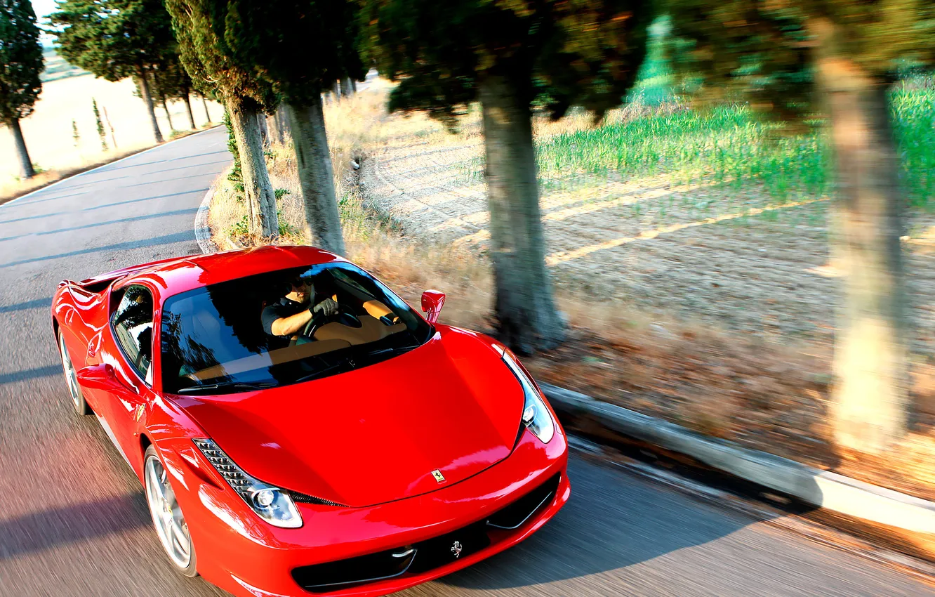 Фото обои вираж, Ferrari, italia