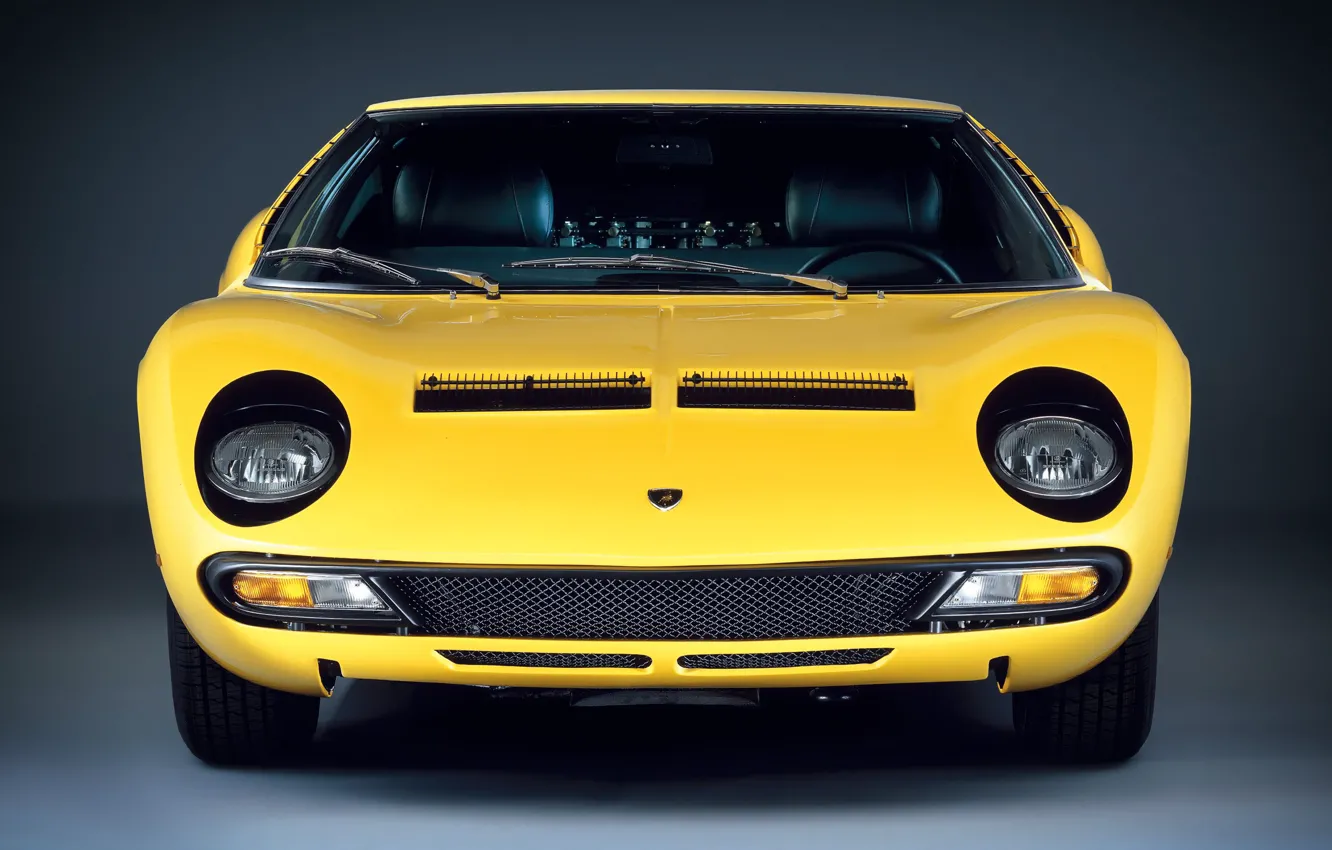 Фото обои Цвет, Авто, Lamborghini, Машина, Глаза, 1971, Фары, Автомобиль