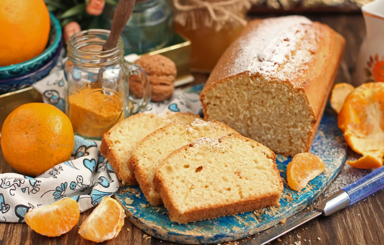 Фото обои выпечка, кексы, мандарины