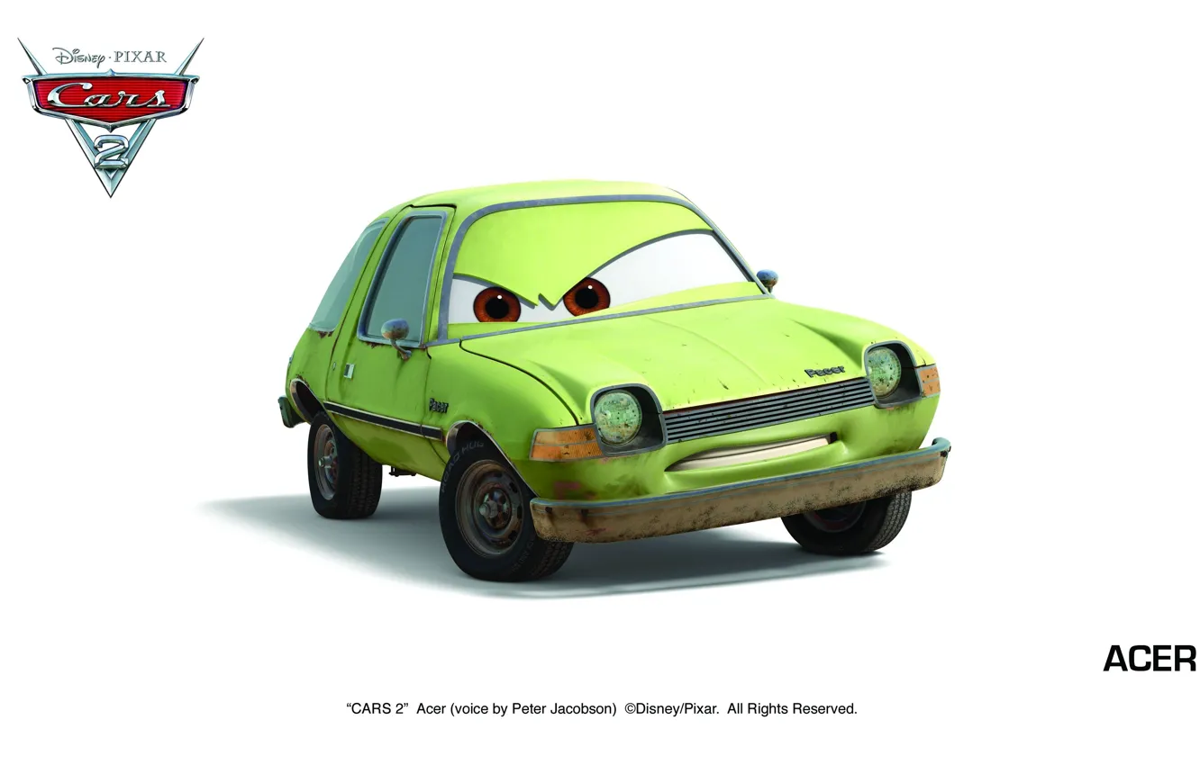 Фото обои pixar, машинки, тачки 2, cars 2, acer