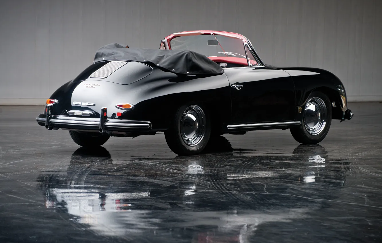 Фото обои Porsche, 356, 1958, rear view, Porsche 356A 1600 Cabriolet