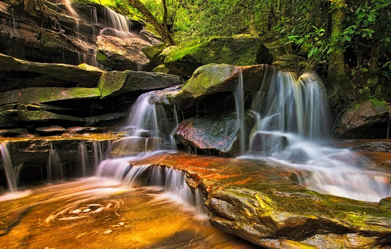 Фото обои камни, водопад, Австралия, каскад, Australia, New South Wales, Somersby Falls, Новый Южный Уэльс
