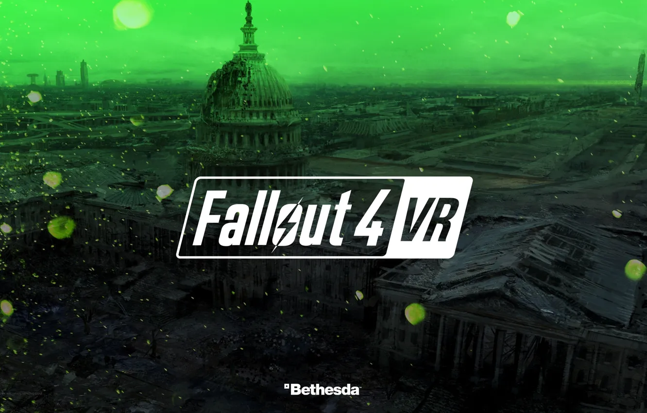 Фото обои city, green, game, Fallout, Fallout 4 VR
