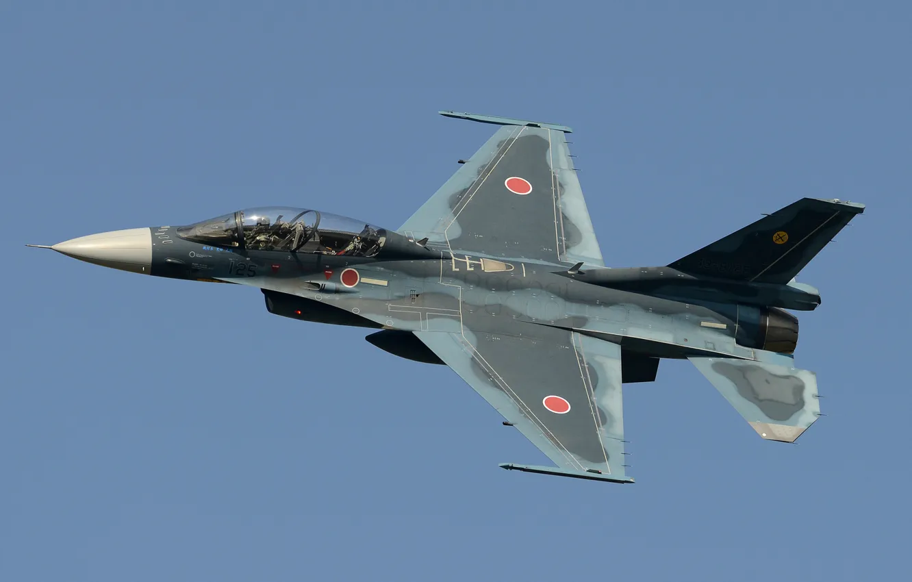 Фото обои полет, истребитель, бомбардировщик, пилоты, японский, Mitsubishi F-2B