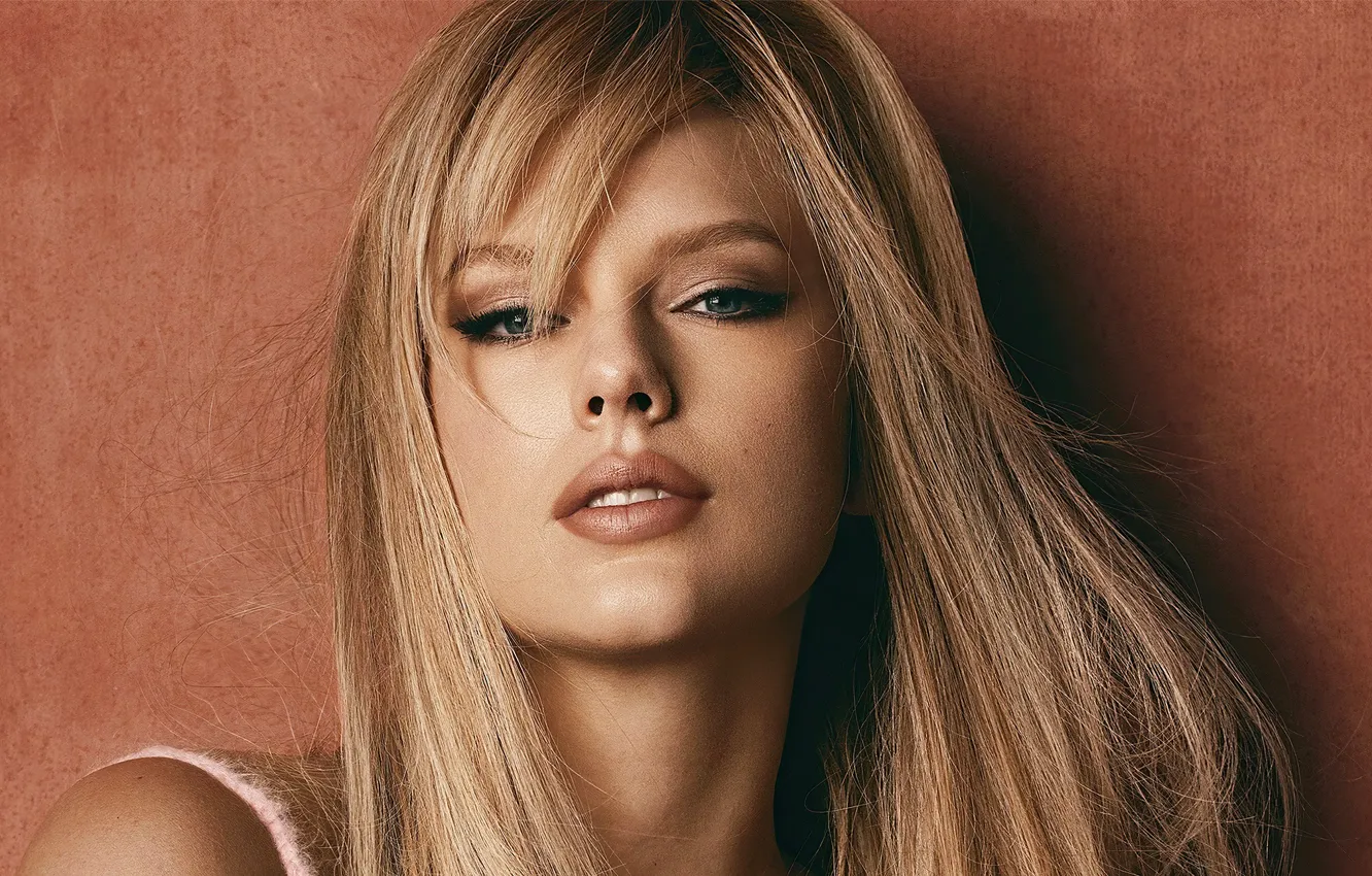 Фото обои взгляд, девушка, лицо, портрет, макияж, губы, Taylor Swift