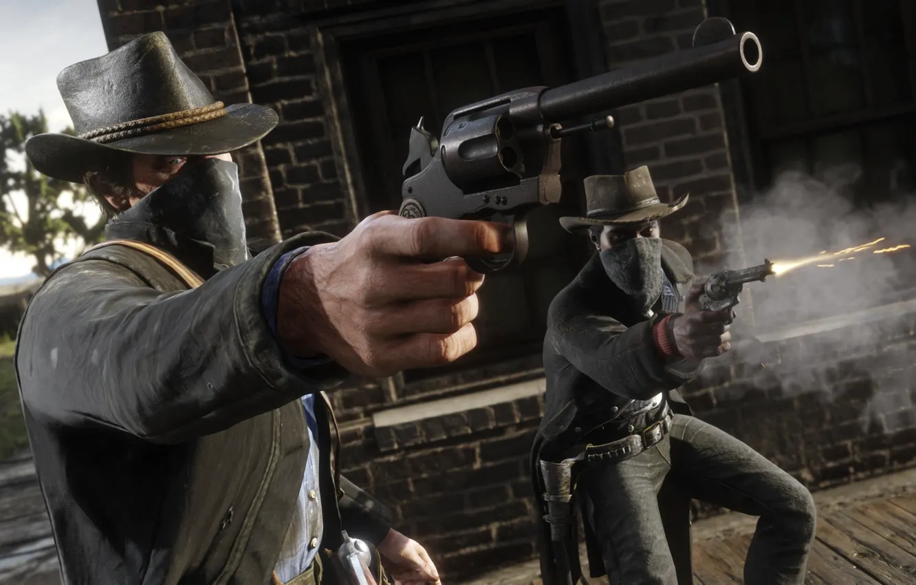 Фото обои Game, Rockstar Games, Red Dead Redemption 2, Gang, RDR, Red Dead Redemption 2 PC