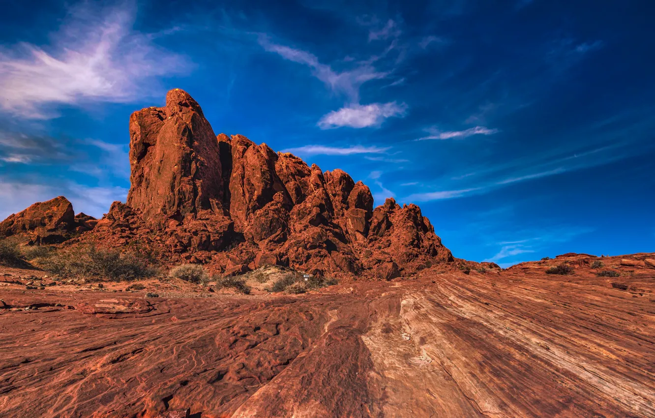 Фото обои небо, скалы, США, Nevada