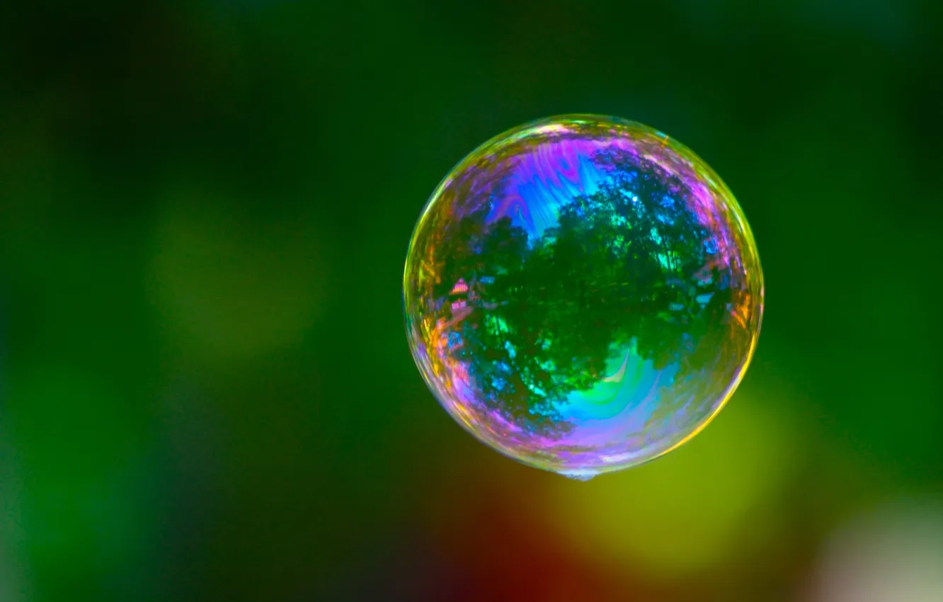 Фото обои colorful, bubble, floating