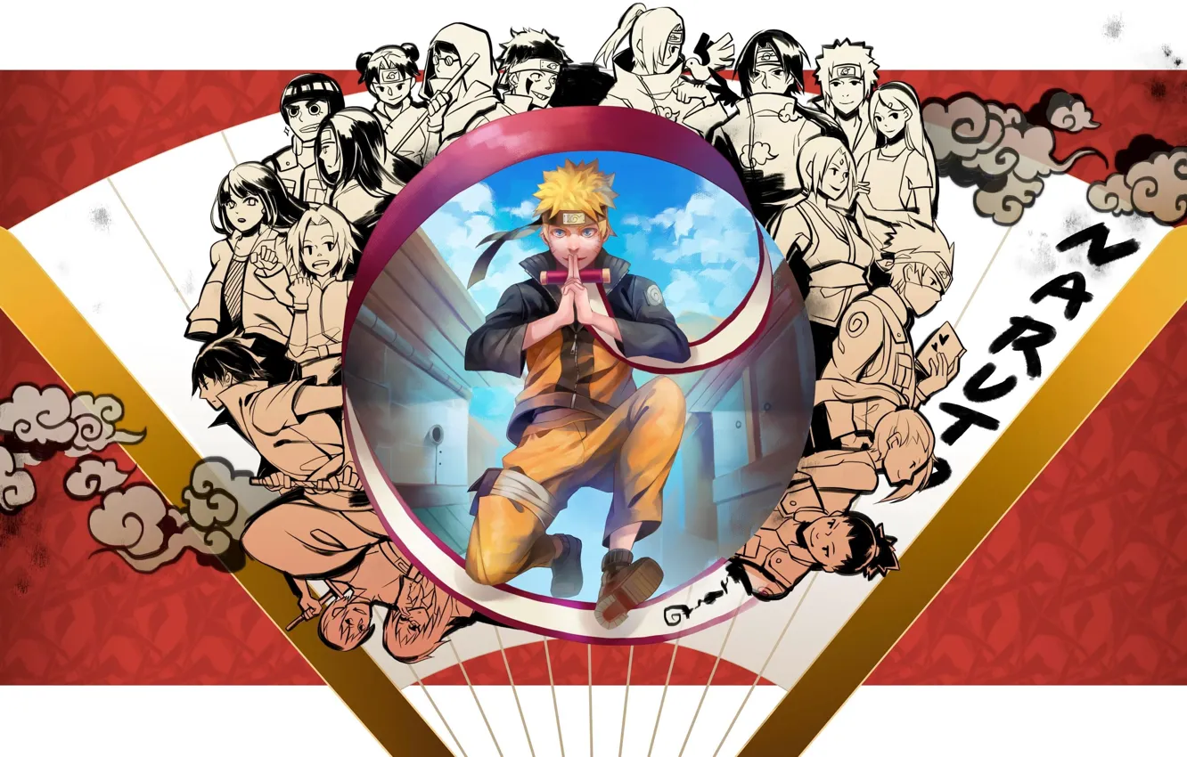 Фото обои Kiba, sword, game, Sasuke, Naruto, Sakura, anime, katana