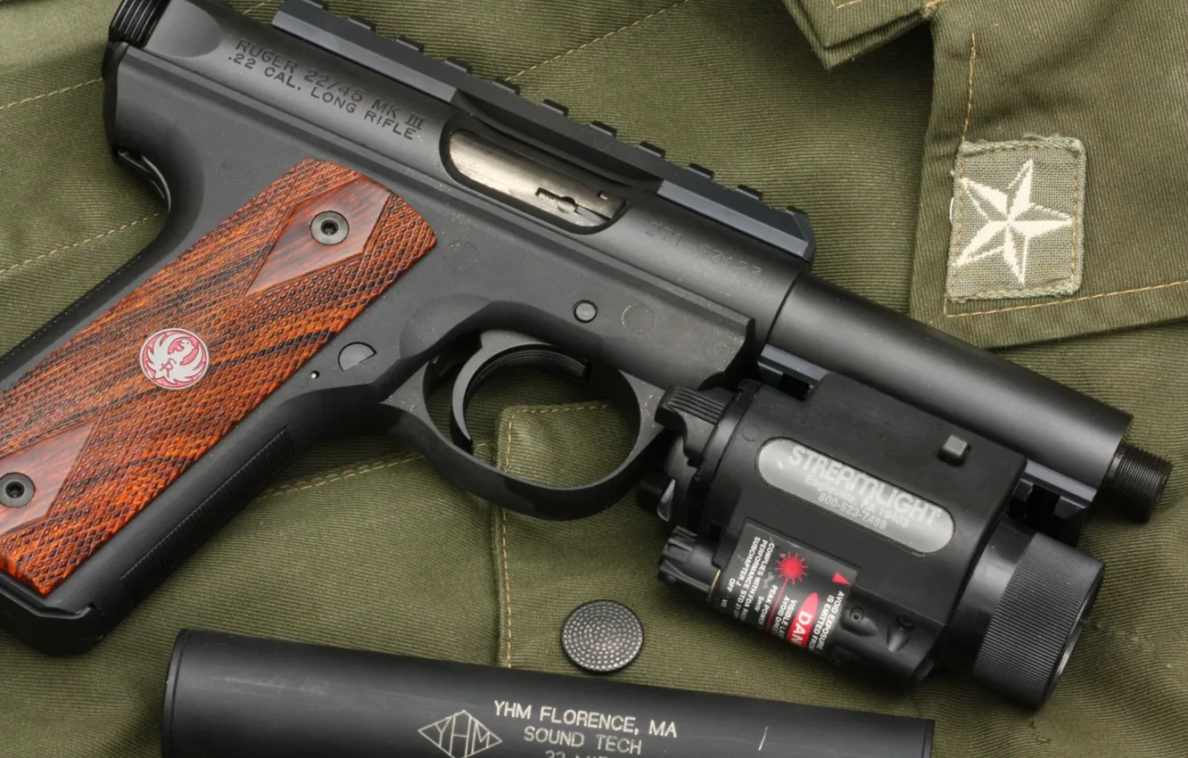 Фото обои пистолет, оружие, полуавтоматический, Ruger 22/45