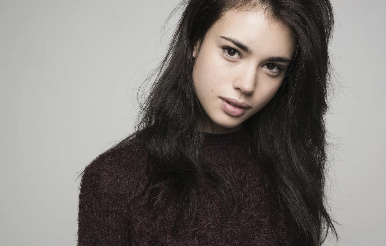 Фото обои лицо, портрет, брюнетка