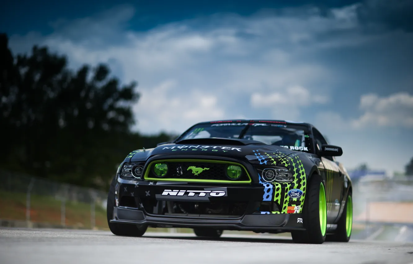 Фото обои Mustang, Ford, Monster Energy, RTR-X, Formula Drift, Vaughn Gittin Jr