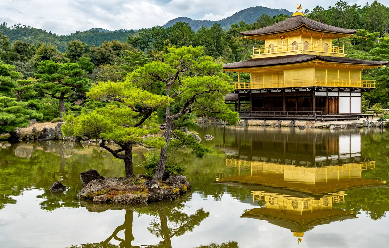 Фото обои лес, озеро, парк, фото, Japan, Kyoto