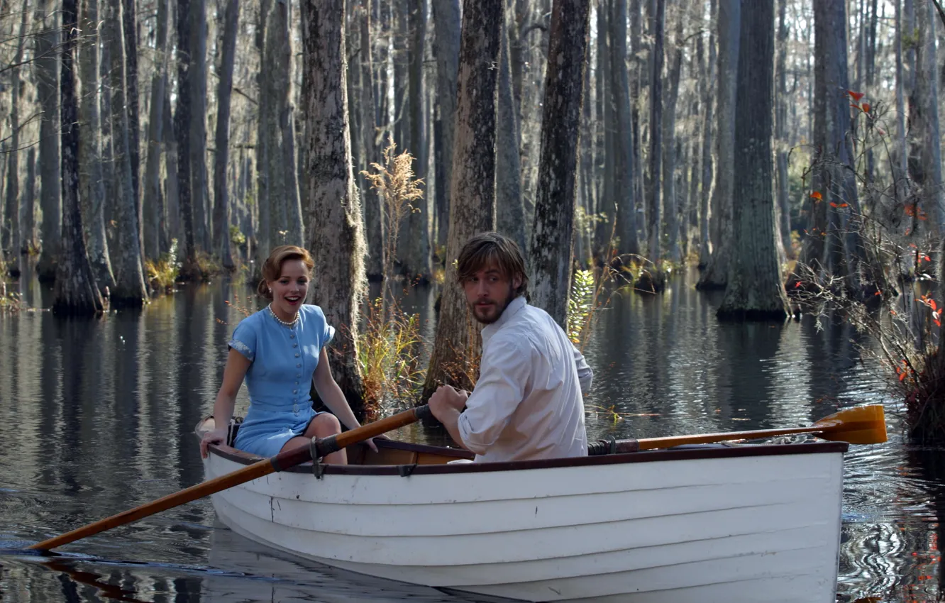Фото обои лодка, удивление, мелодрама, Rachel McAdams, драма, 2004, Ryan Gosling, Райан Гослинг Рэйчел